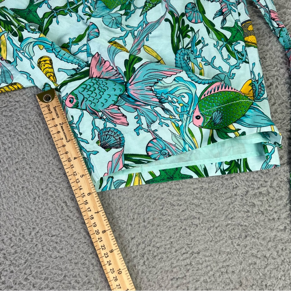 Kate Spade Shorts Womens 2 Blue Under The Sea Tie Waist in Low Tide High Rise - Picture 5 of 9